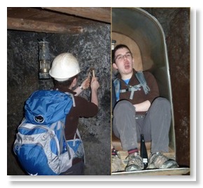 Tom Wyllie singing in Bex Salt Mine