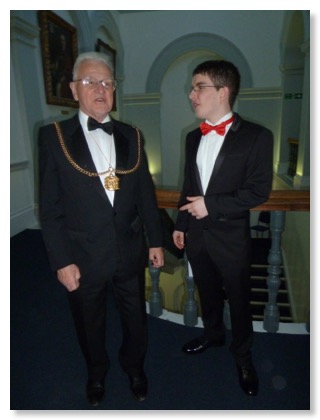 Tom Wyllie chatting to Mayor of Morpeth