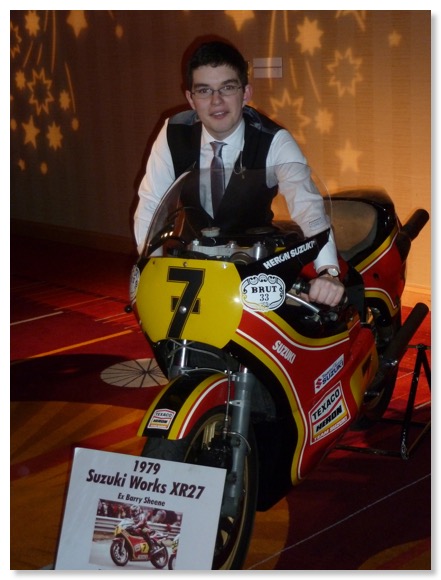 Tom Wyllie with Barry Sheen&#39;s 1979 works Suzuki